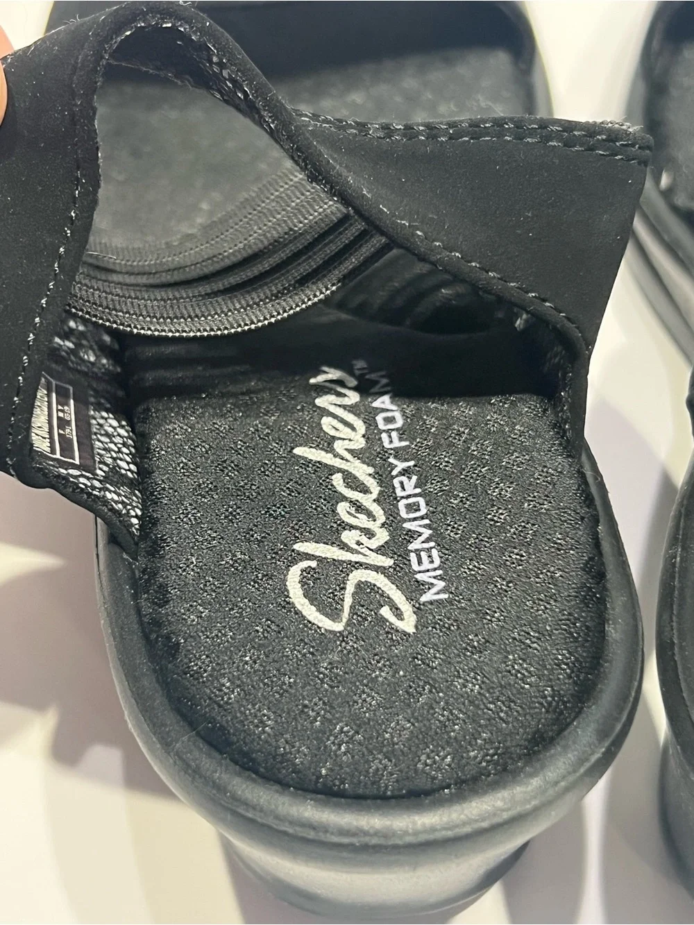 Skechers Cali Women's Rumblers-Sci-Fi Wedge Sandal, Black, Sz 7
